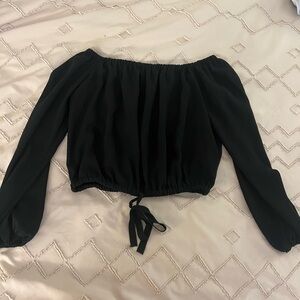Aritzia Wilfred Off the Shoulder Black Top